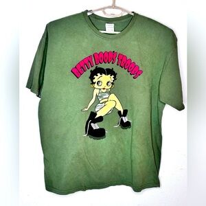 Betty Boop 1997 Vintage Girls Rule Camo Betty Boop T-Shirt. Rare Alzheimer’s